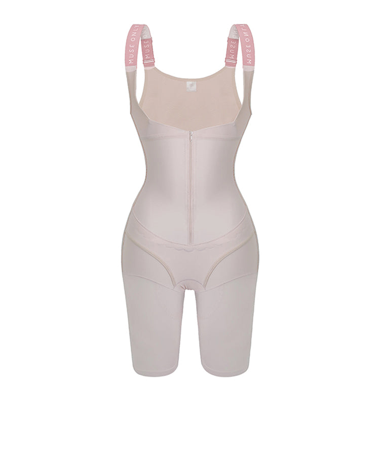 MOLDEATE 1048 Post-Surgical Open Bust Mid-Thigh Body Shaper (M) at